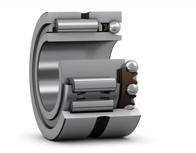 Combination bearing with needle roller and angular contact ball